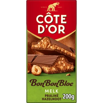 Côte d'Or BonBonBloc Chocoladereep Melk Praliné Hazelnoot 200g