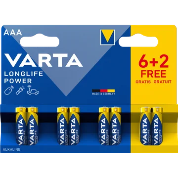 Varta Longlife Power AAA 6+2 Stuks