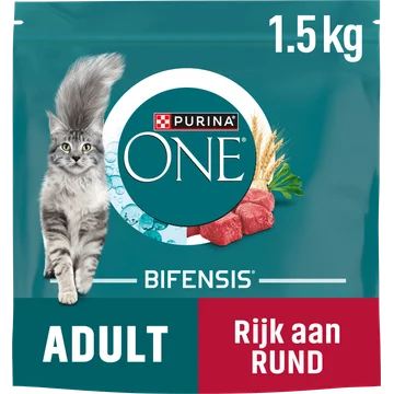 Purina® ONE Adult Rijk aan Rund kattenvoer 1,5 kg