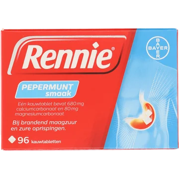 Rennie Pepermunt Kauwtablet bij brandend maagzuur, 96 stuks