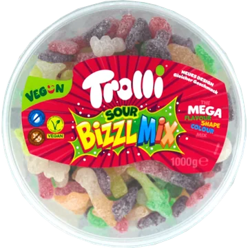 Trolli Sour Bizzl Mix Fruitgom 1000 g