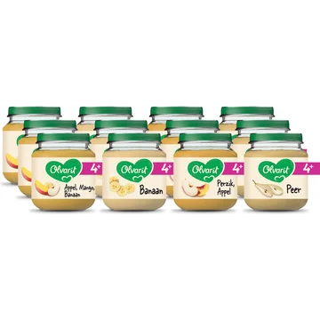Olvarit 4+ Maanden Variatiemenu Fruit 12 x 125g