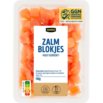Jumbo Zalm Blokjes Hout Gerookt 140 g
