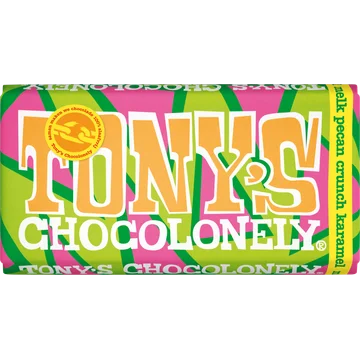 Tony's Chocolonely Melk Pecan Crunch Karamel 180 g