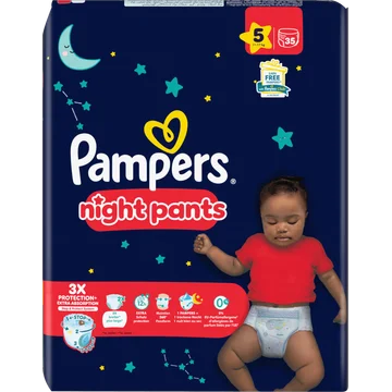 Pampers Night Pants Maat 5, 35 luierbroekjes