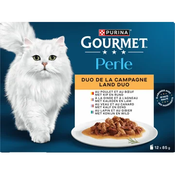 PURINA® Gourmet Perle Kattenvoer Land Duo 12 x 85 g