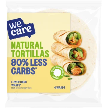 WeCare Lower Carb Natural Tortillas 4 x 40 g