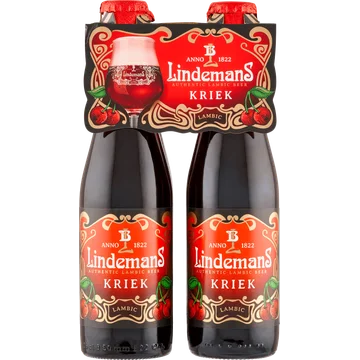 Lindemans Authentic Lambic Beer Kriek Flessen 4 x 25 cl