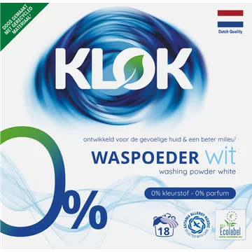 Klok waspoeder Wit 18 Wasbeurten