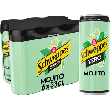 Schweppes Alcoholvrije Drank Zero Mojito met Smaak van Limoen- en Munt 6 x 330ML