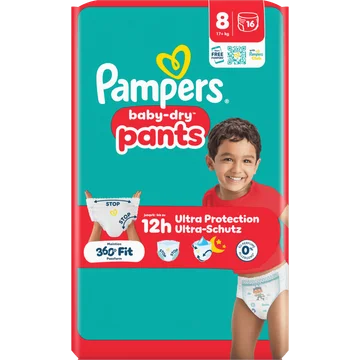 Pampers Baby-Dry Pants Maat 8, 16 Luierbroekjes