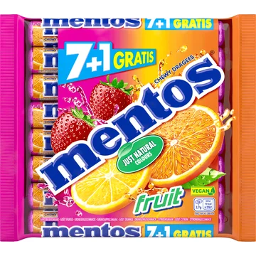 Mentos Fruit 7+1 Rollen 300 g
