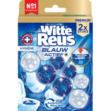 Witte Reus Toiletblok Blauw Actief Hygiene 2x 50g