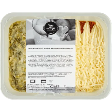 Vers Aan Tafel Gehaktschotel Prei à la Crème, Aardappelpuree en Kaasgratin 500 g