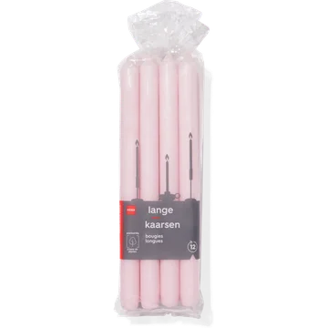 HEMA Lange Kaarsen Lichtroze 12 Stuks