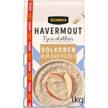 Jumbo Havermout Fijne Vlokken Volkoren Voordeelverpakking 1KG