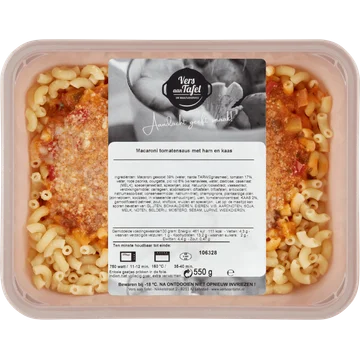 Vers Aan Tafel Macaroni Tomatensaus met Ham en Kaas 550 g