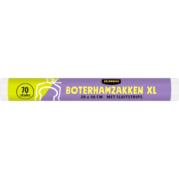 Jumbo Boterhamzakken XL met Sluitstrips 70 Stuks