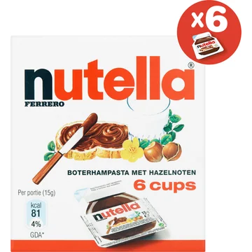 Nutella Hazelnootpasta met Cacao 6 x 15 g