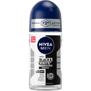 NIVEA MEN Black & White Invisible Original Anti-Transpirant Deo Roller - 50ml