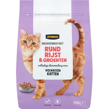Jumbo Brokkenmix met Rund Rijst & Groenten Katten Volwassen 1,5kg