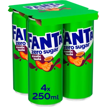 Fanta Exotic zero sugar 4 x 250 ml