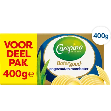 Campina Botergoud Ongezouten Roomboter Voordeelpak 400 g