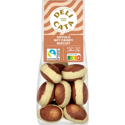 Delicata Paaseitjes gevuld wit crispy biscuit