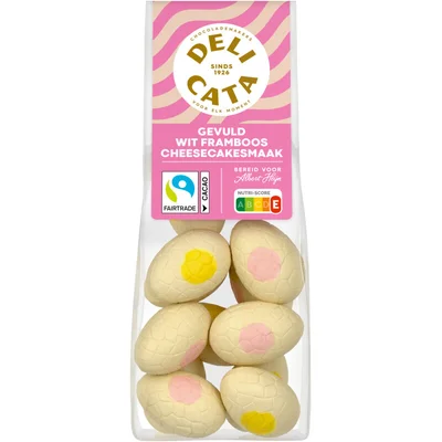 Delicata Paaseitjes gevuld wit framboos