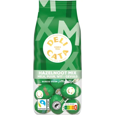Delicata Paaseitjes hazelnoot mix melk, puur, wit