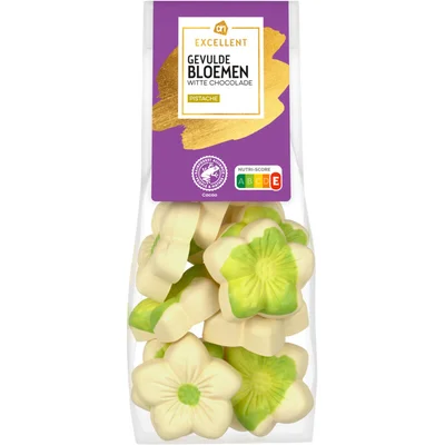 AH Excellent Gevulde bloemen witte chocolade pistache