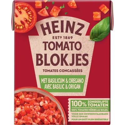 Heinz Tomaten blokjes basilicum & oregano