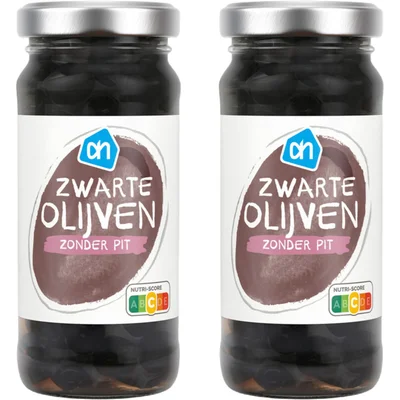 AH Zwarte olijven zonder pit 2-pack
