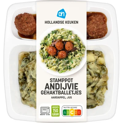 AH Hollandse stamppot andijvie gehaktbal