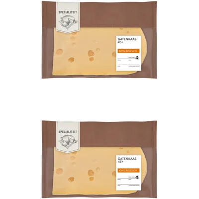 AH Gatenkaas jong belegen 45 plakken 2-pack