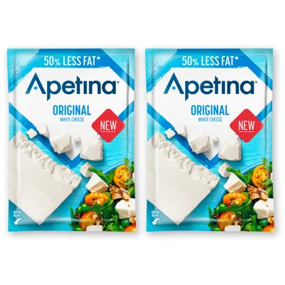 Arla Apetina white cheese 40% less fat 2-pack