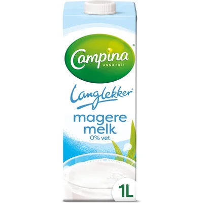 Campina Langlekker magere melk 0% vet