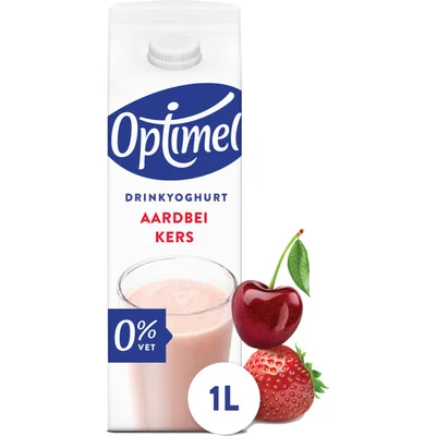 Optimel Drinkyoghurt aardbei-kers