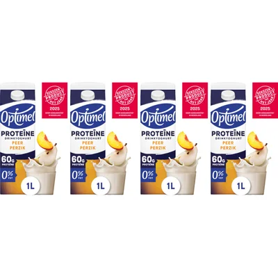 Optimel proteine drinkyoghurt perzik peer 4-pack