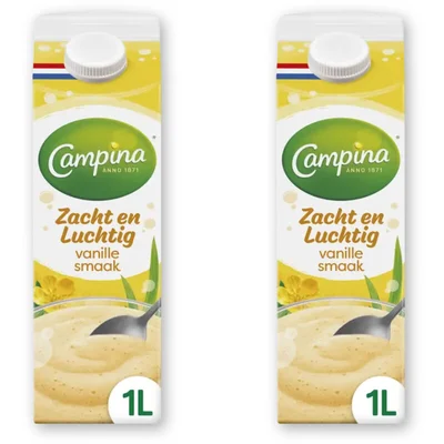 Campina Zacht & luchtig vanille smaak 2-pack
