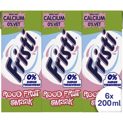 Fristi Rood fruit 0% suiker toegevoegd 6-pack