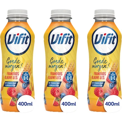 Vifit Goedemorgen framboos blauwe bes 3-pack