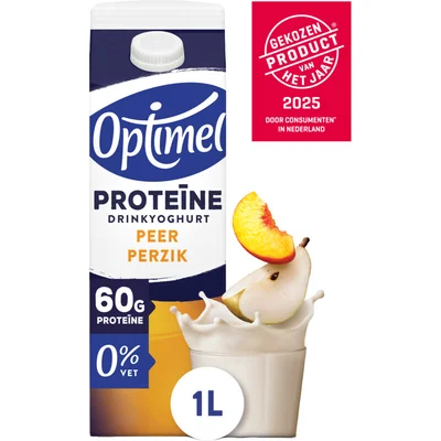 Optimel Proteïne drinkyoghurt perzik peer