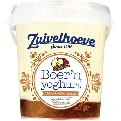 Zuivelhoeve Boer'n yoghurt vanille appel kaneel