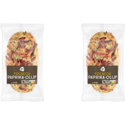 AH Focaccia paprika olijf 2-pack