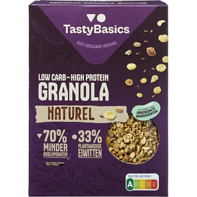 TastyBasics Low carb-high protein granola naturel