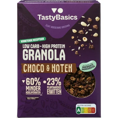 TastyBasics Low carb-high protein granola choco