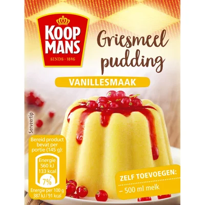 Koopmans Griesmeelpudding vanillesmaak