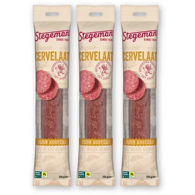 Stegeman Cervelaat Dijon mosterd 3-pack
