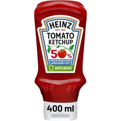 Heinz Tomato ketchup 50% minder suikers & zout